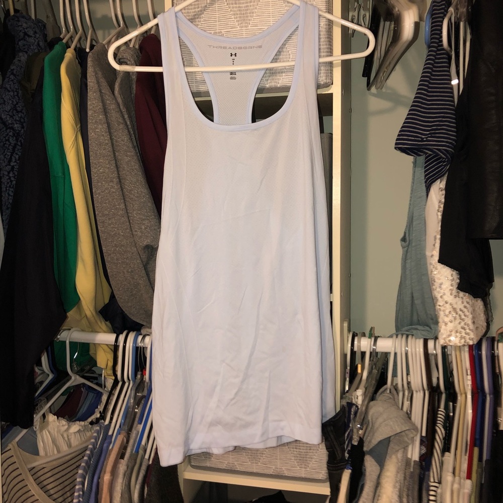 light blue workout tank